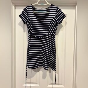 Motherhood Navy and White Striped Dress